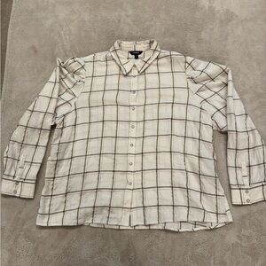 Express Plaid Pearl Snap Shirt XL